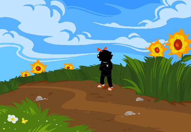 Jentga Briati from vast error looks around her land.